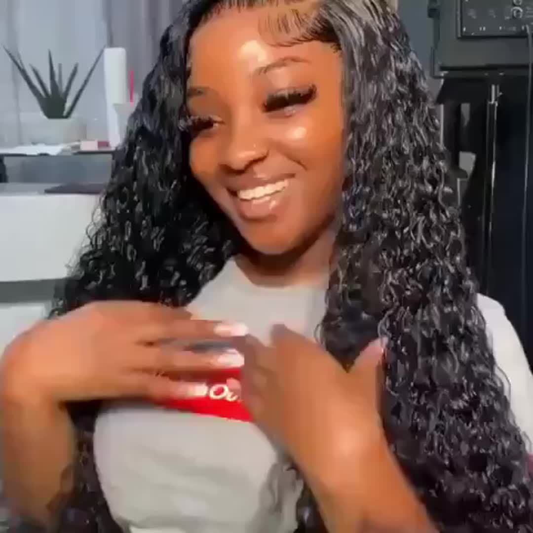 13x6 Deep Wave Lace Front Wig - 250% Density HD Lace, Pre-Plucked 100% Virgin Human Hair, Glueless Curly Style for Women, Natural Look with Hairs, Suitable for All Ethnicities, Special Occasion Wig | Deep Wave Texture | Reali